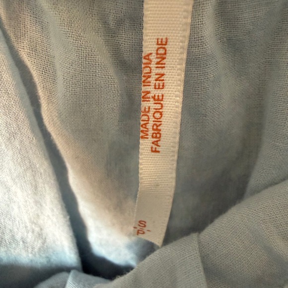 Free People Sunbeams Embroidered Off Shoulder Mini Dress Boho Blue Small - Picture 6 of 9